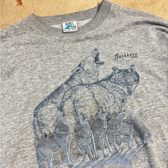 90's Vintage Wolves Crewneck Rivers Edge - Picture 4 of 6